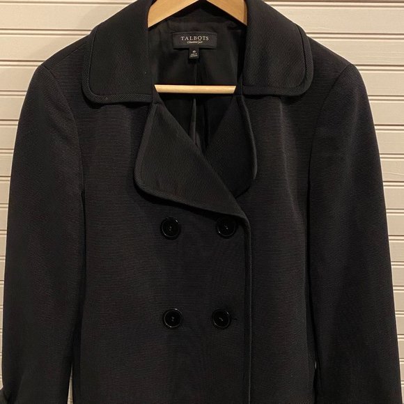 Talbots Double Breasted Black Jacket Size 10 - Picture 2 of 8